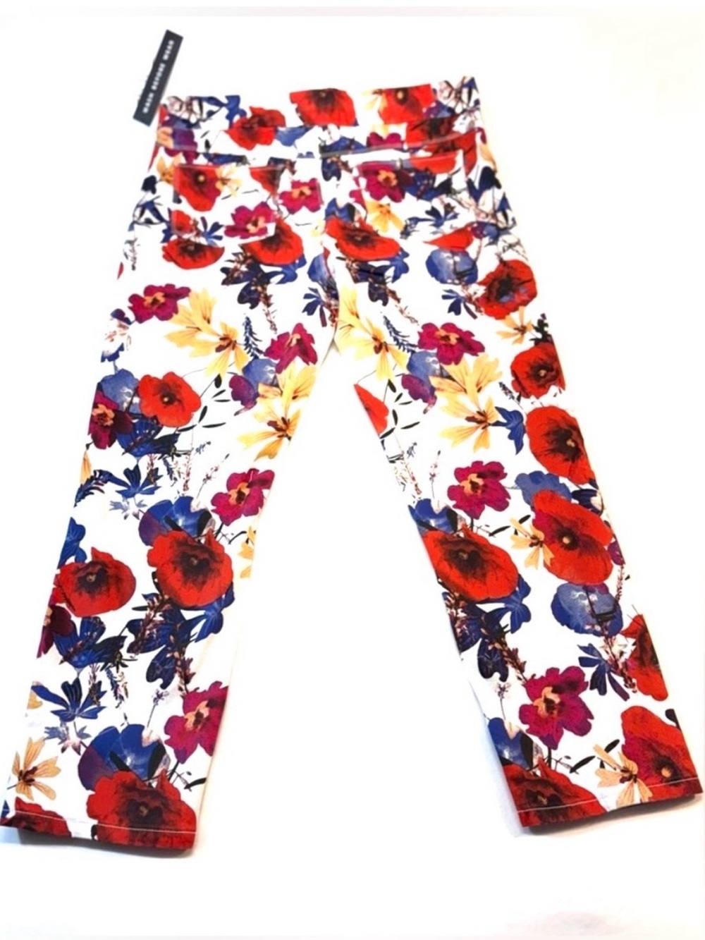 NWT Tribal Audrey Floral Pull-On Ankle Denim Jeggings - Hot Coral Size 16